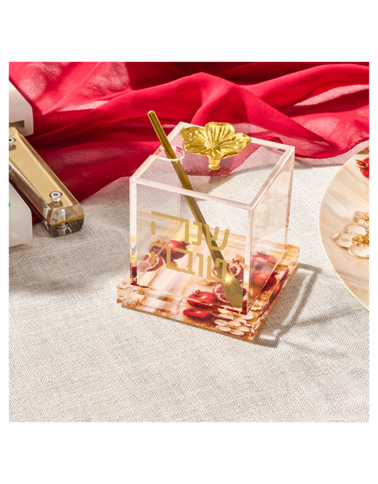 Painted Pomegranate Honey Dish