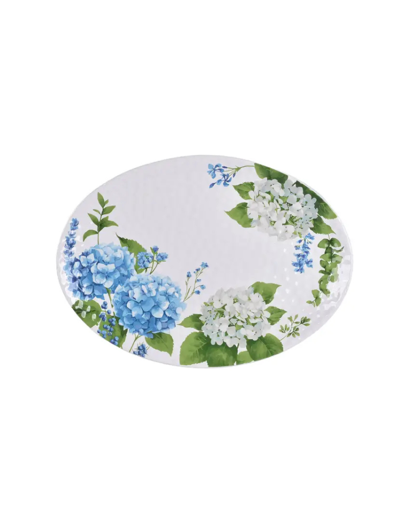 Hydrangea Stoneware Oval Serving Platter