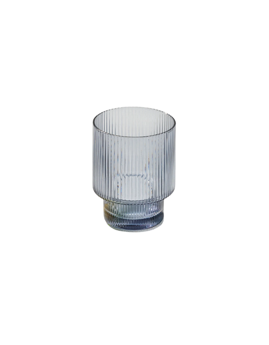 Vikko Smoke Malibu Ribbed Rocks Glasses 11 Oz