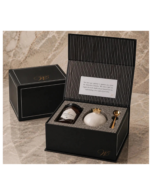 Gourmet Honey & Resin Honey Dish Pomegranate Gift Set