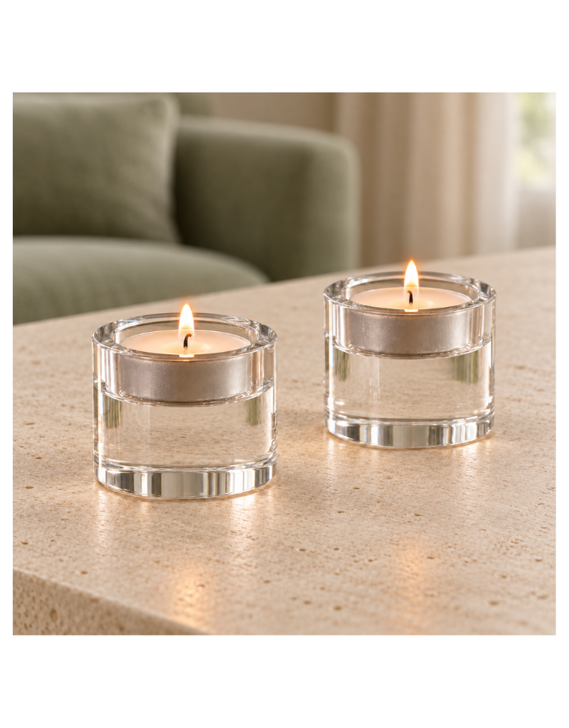 Crystal Tealight Holder Set (options)
