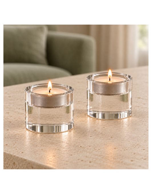 Crystal Tealight Holder Set (options)