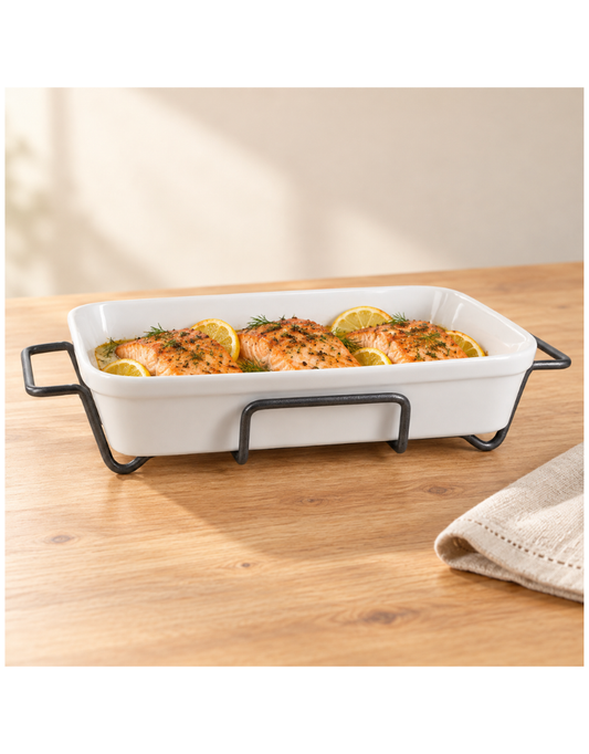 Serving Rectangular Baker with Rack