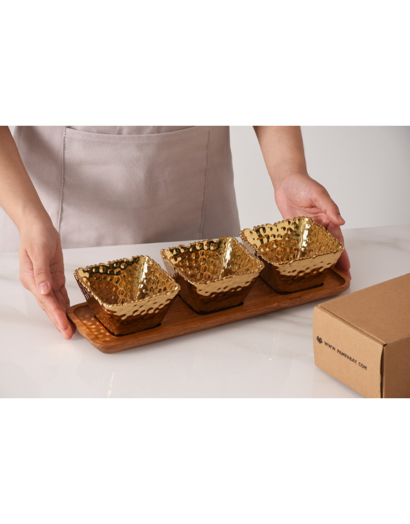 Gold Porcelain Entertaining Set