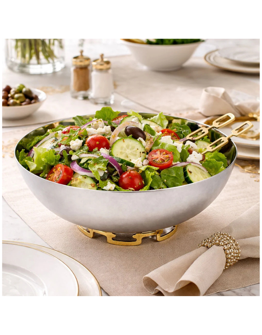 Luxe Linked Stainless Steel Salad Bowl