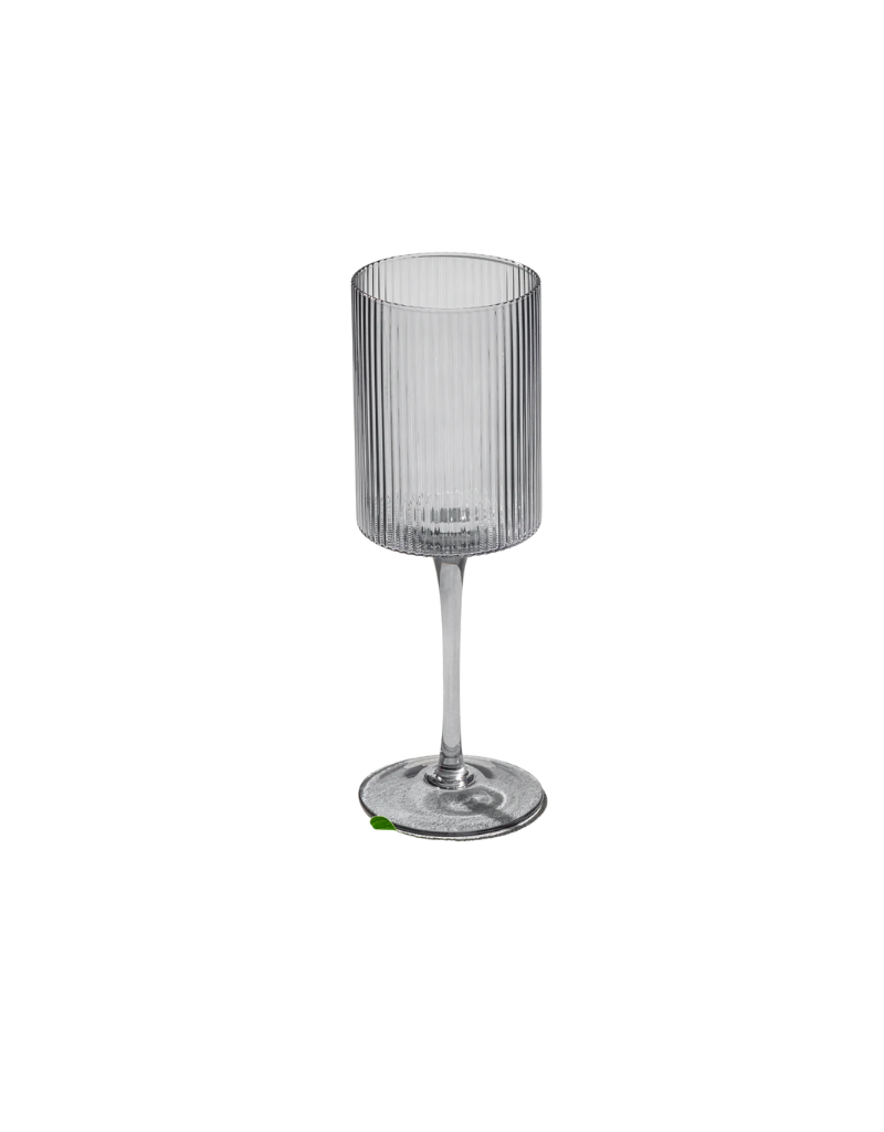 Vikko Smoke Malibu Ribbed Wine Glasses 11 Oz