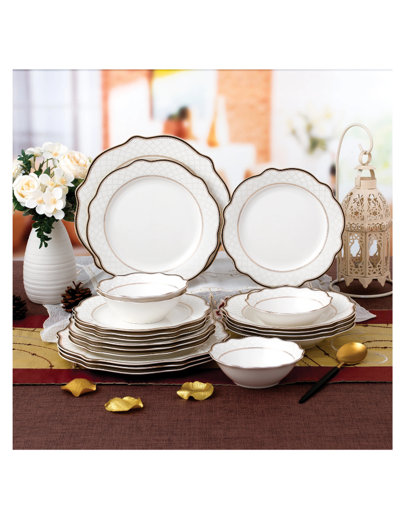 Peak View 20pc Bone China Dinnerware Set