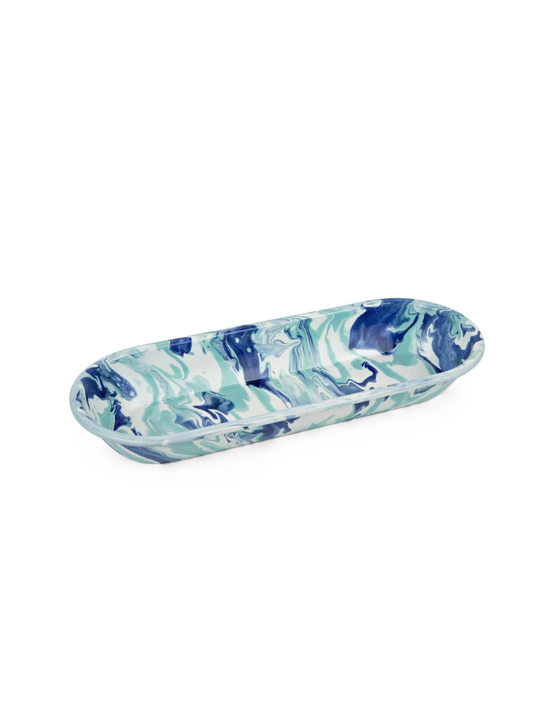 Enamelware Swirl Oval Basket