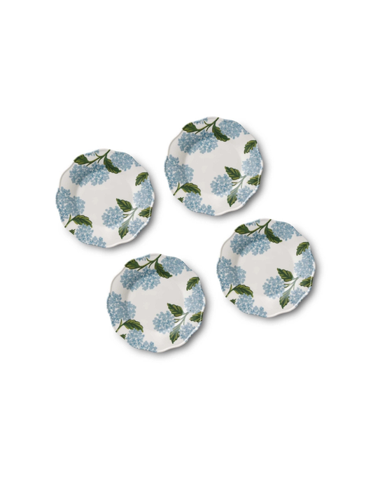 Hydrangea Melamine Dessert Plates (Set of 4)