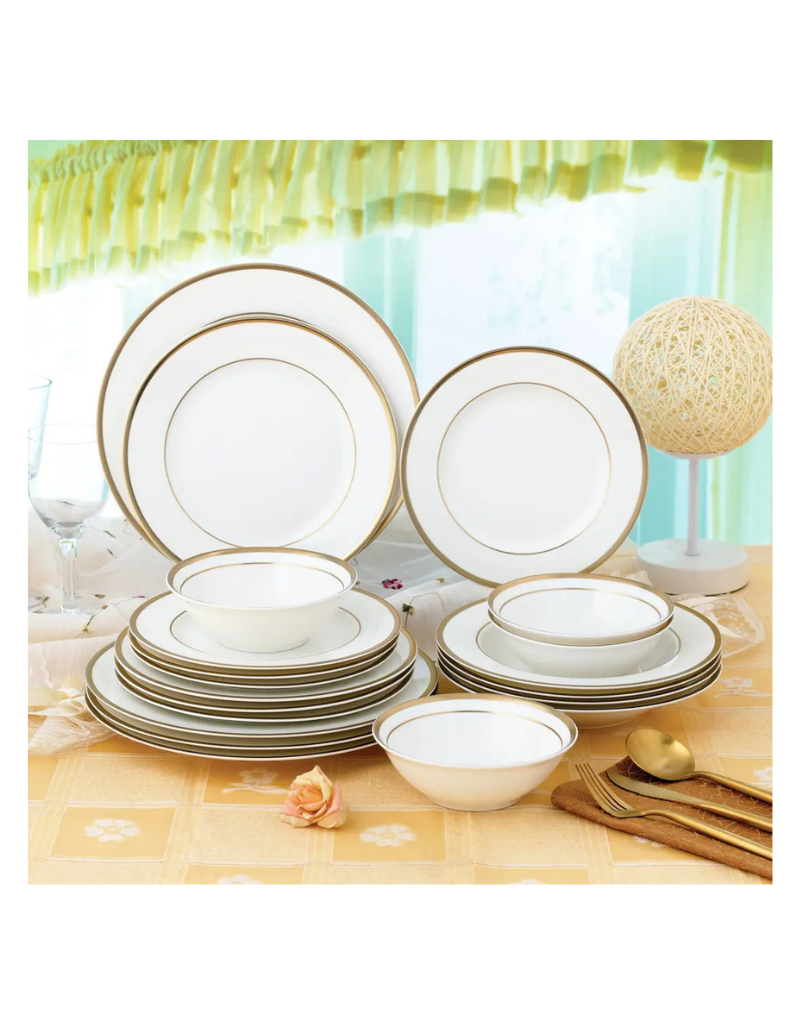 Gail White 20pc Bone China Dinnerware Set