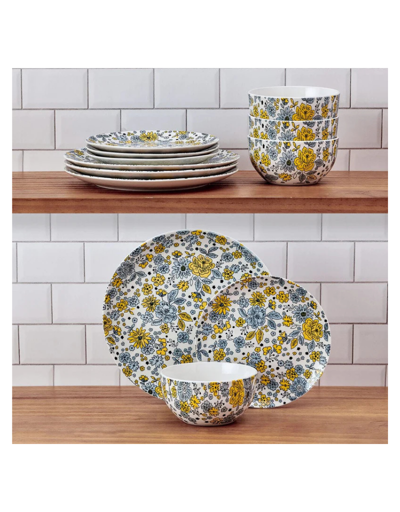 Vibrant Garden 12pc Porcelain Dinnerware Set