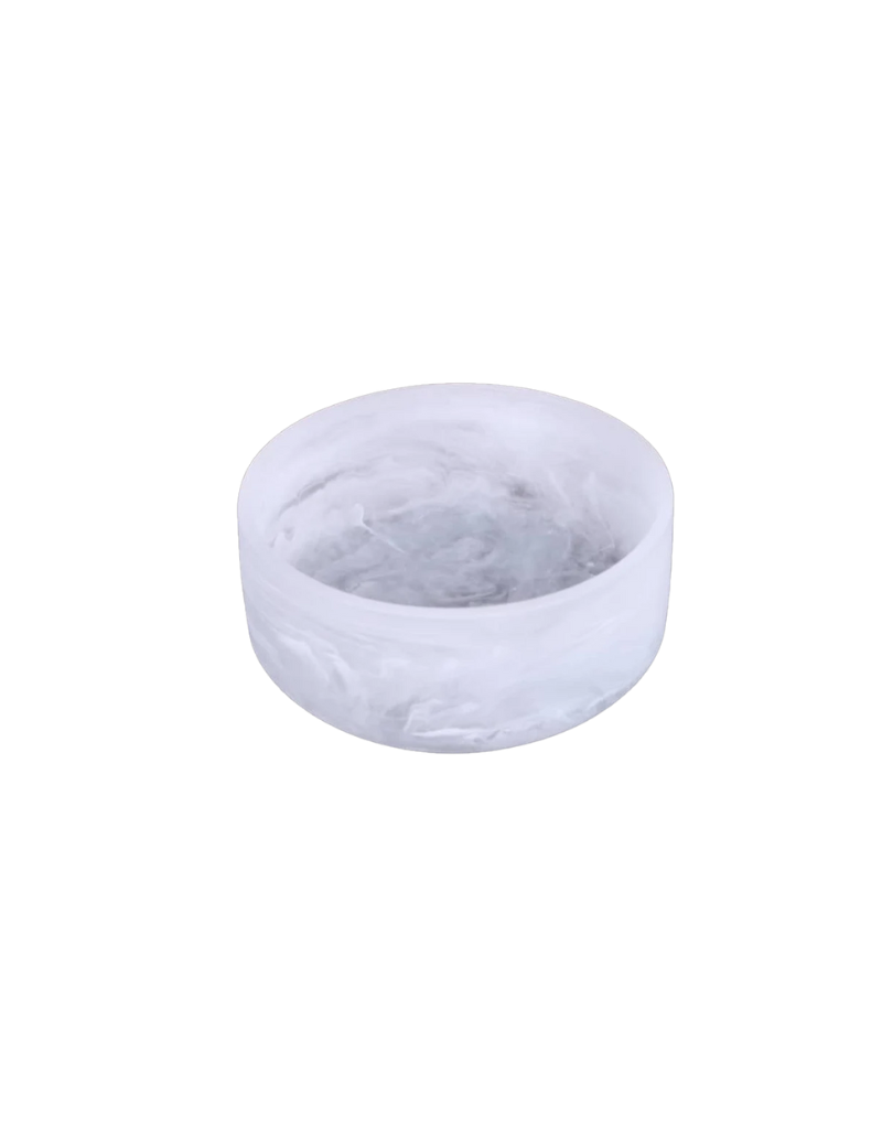 Resin White Swirl Salad Bowl