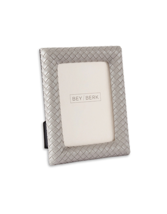 Grey Woven Leather Frame