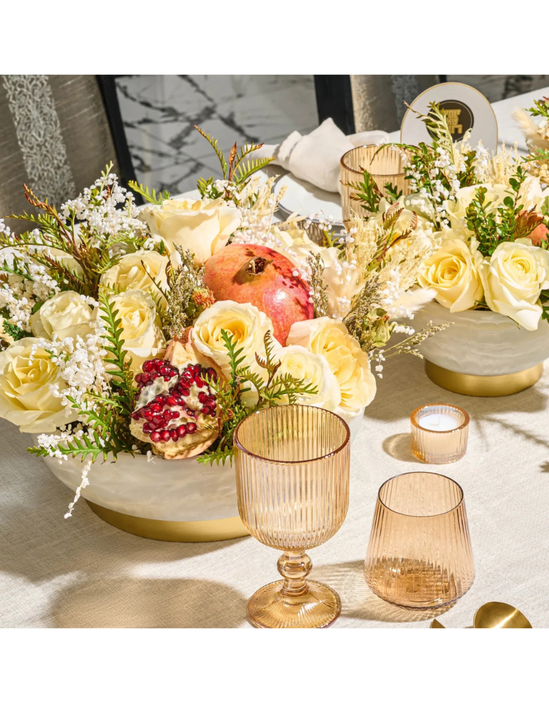 Gold Round Resin Centerpiece Decorative Bowl (options)