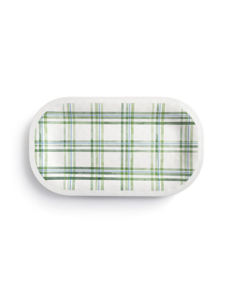 Plaid Melamine Rectangular Platter (Options)