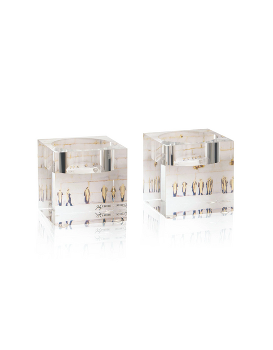 Painted Kotel Lucite Tea Light Holders