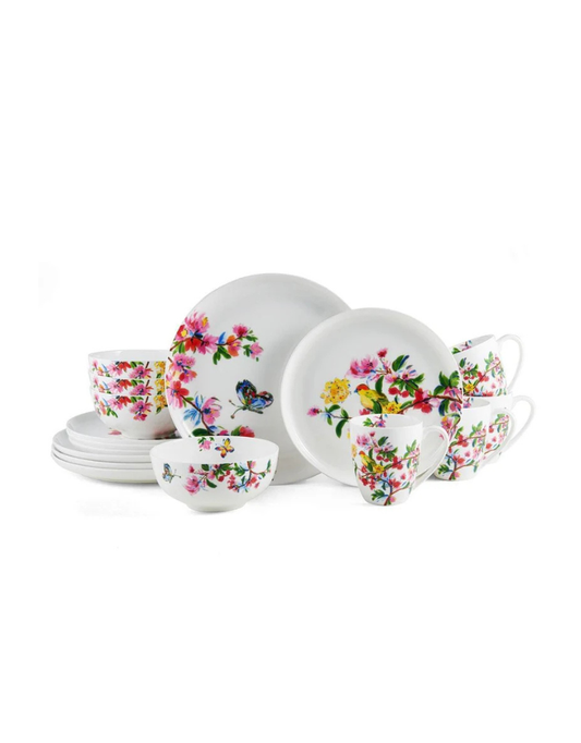 Butterfly Garden 16pc Bone China Dinnerware Set