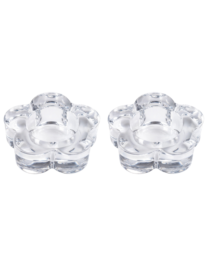 Glass Flower Tealight Holders