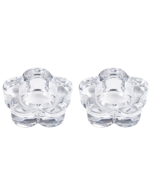 Glass Flower Tealight Holders