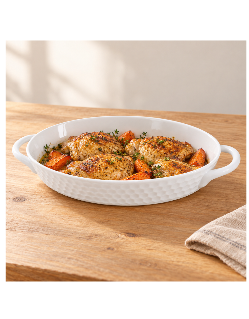 Honeycomb Oval Baker with Handles