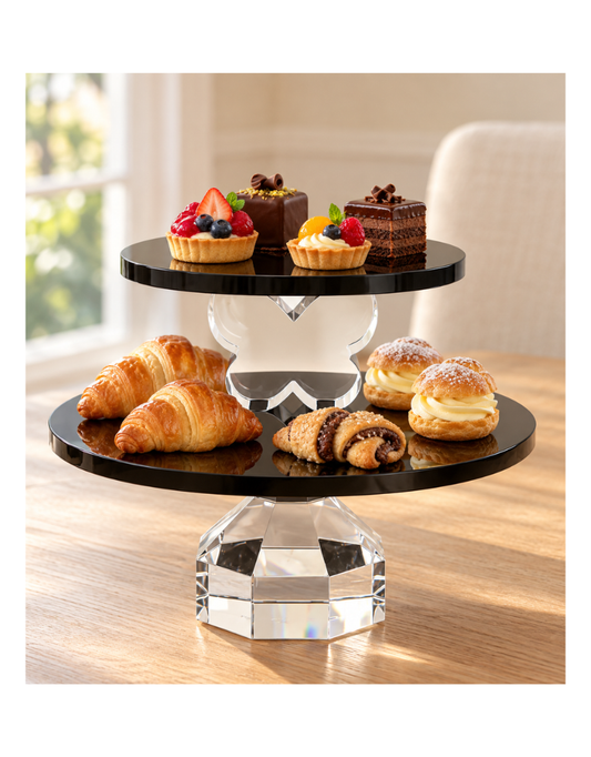 Two Tier Crystal Cake Stand
