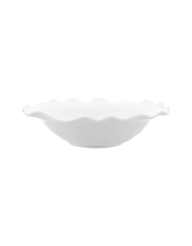 White Round Melamine Serving Bowl