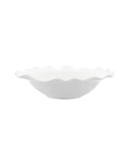 White Round Melamine Serving Bowl
