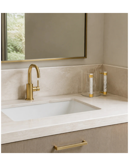 Acrylic Wash Cup with Marble Handles