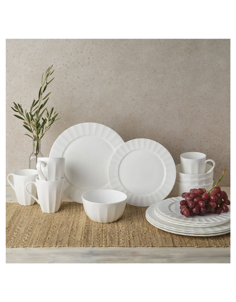 Nevaeh Fluted 16pc Bone China Dinnerware Set