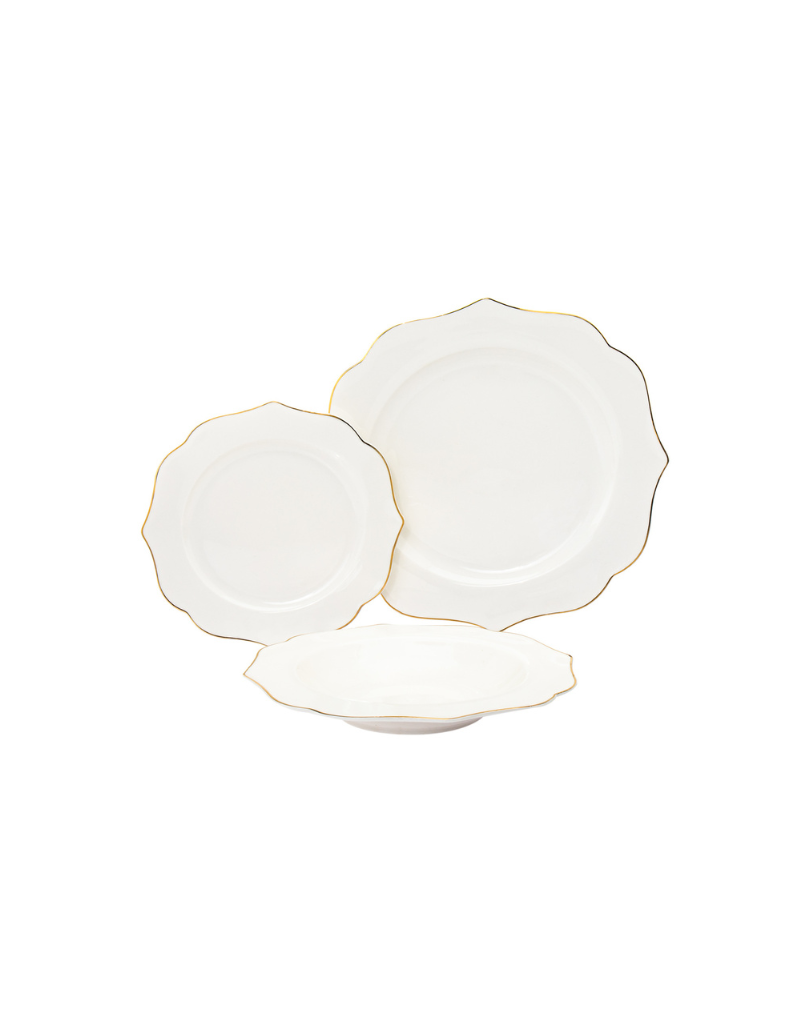 Arendale Gold Bone 12 Piece Dinnerware Set