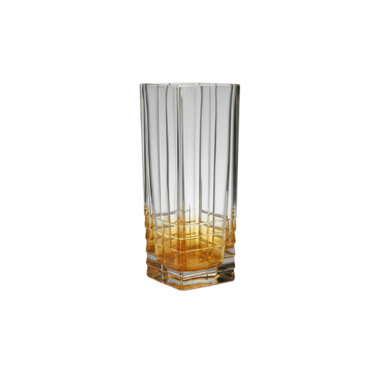 Square Vase with Diamond Cut and Shade on Bottom