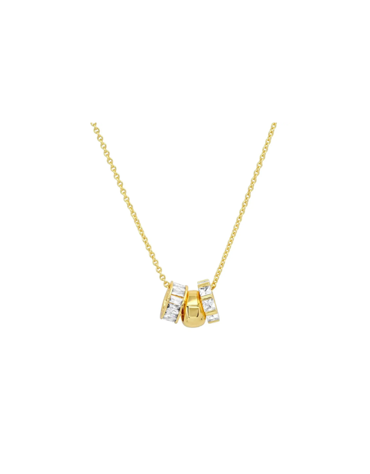 Gold Necklace with Rondelle Charms