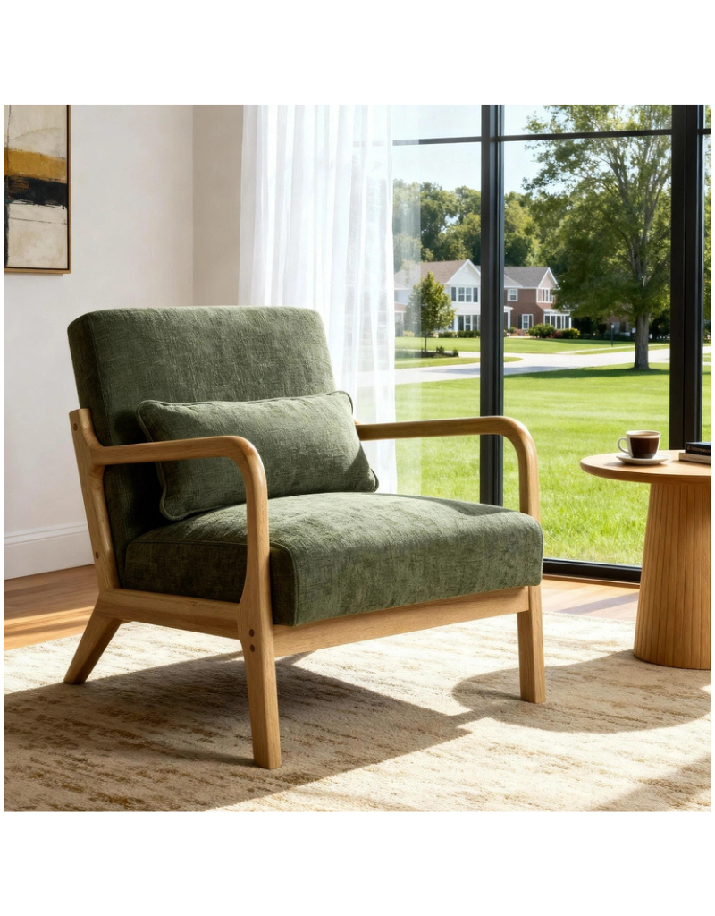 Lounge Accent Chair Solid Wood Frame