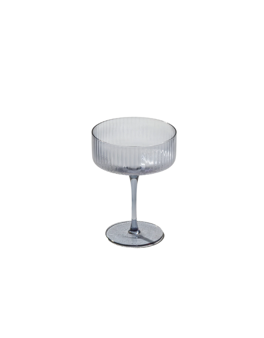 Vikko Smoke Malibu Ribbed Coupe Champagne Glasses
