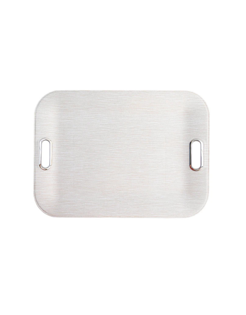 Large Serving Tray with Metal Handles