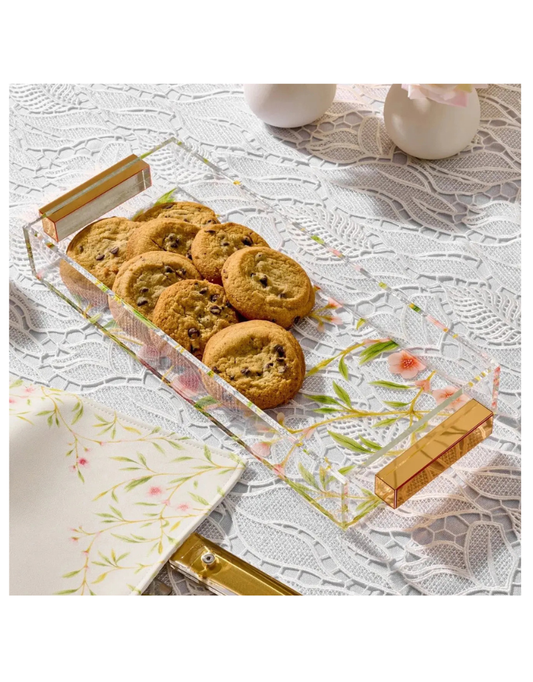 Floral Bird Bread Tray