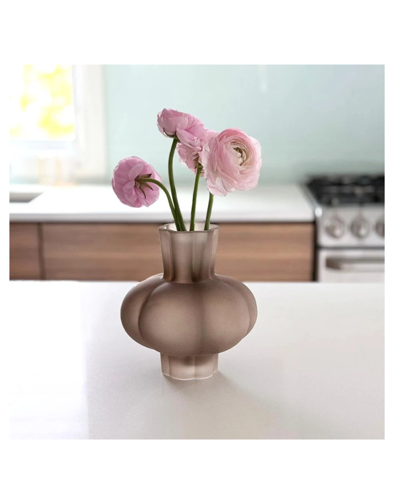 Fluted Bulb Vase - Brown