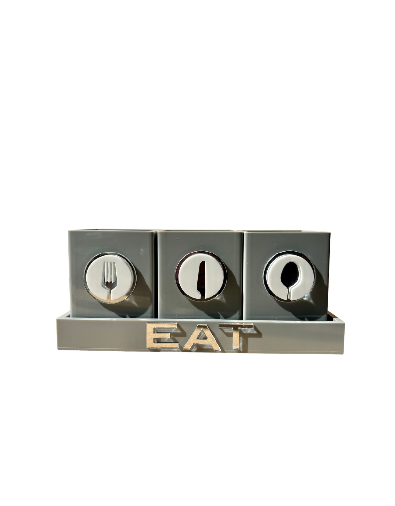 Grey Acrylic Silverware Caddy