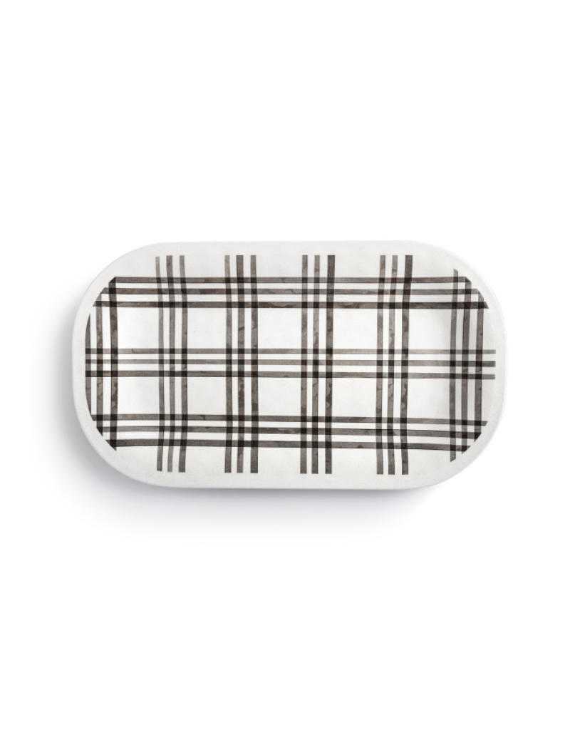 Plaid Melamine Rectangular Platter (Options)