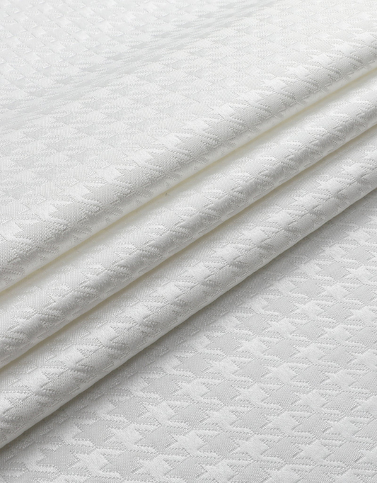 Jacquard White Silver Houndstooth Tablecloth #1373