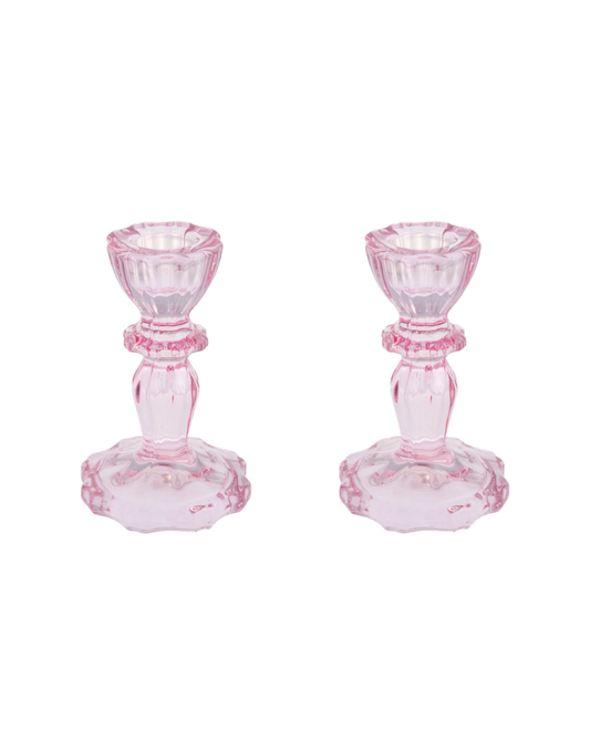 Glass Candlestick Holders