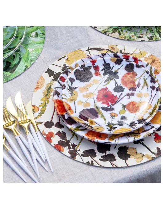 Elizabeth Sutton Collection: Auburn Bouquet 12pc Melamine Dinnerware Set