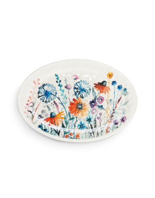 Meadow Flowers Large Oval Melamine Platter