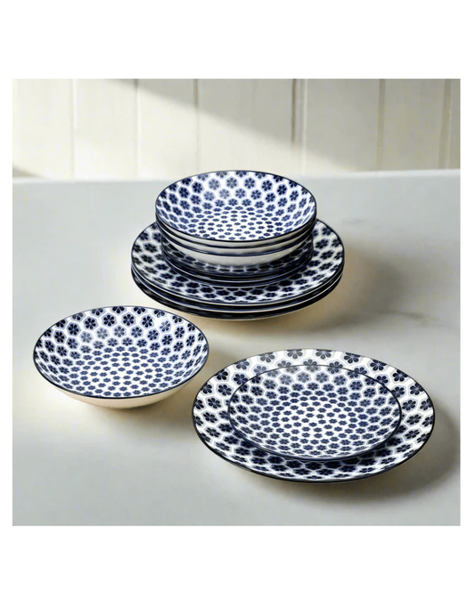 Blooming Delight 12pc Porcelain Dinnerware Set