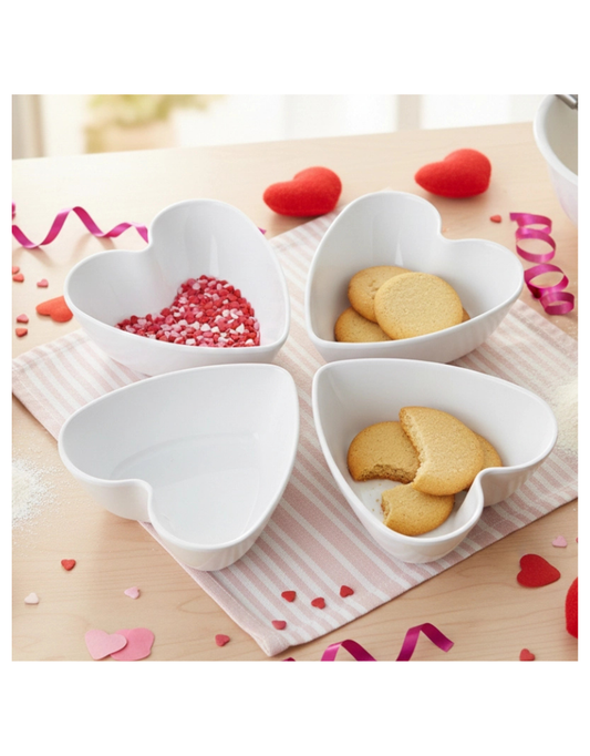 White Heart Melamine Bowl