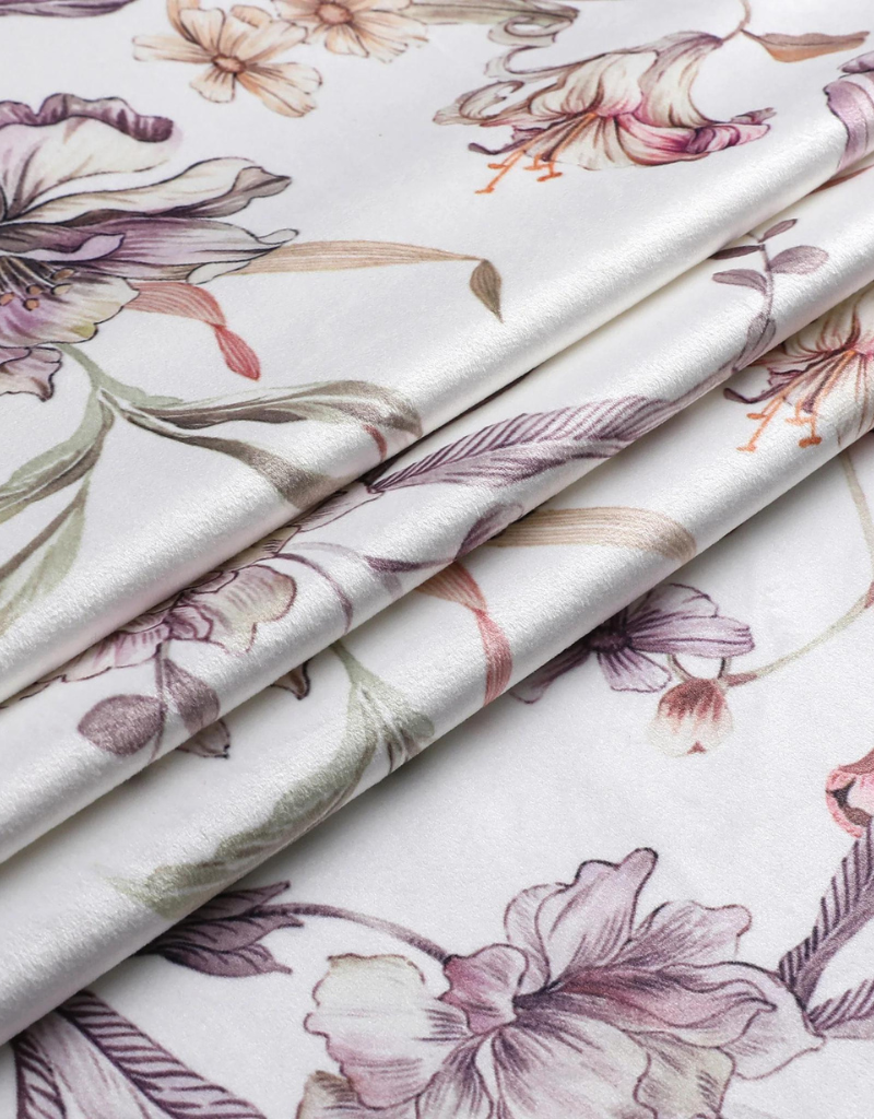 Pastel Floral Velvet Tablecloth #1415