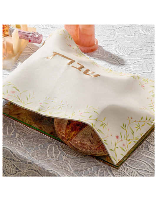 Floral Bird Leather Challah Cover