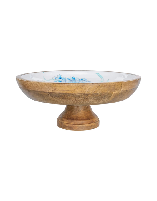 Hydrangea Ribbon Pedestal Platter