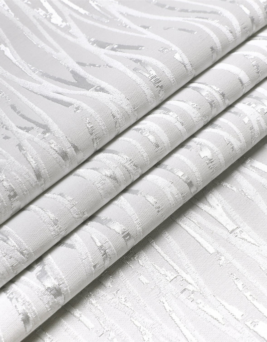 Jacquard White & Silver Brushstroke Tablecloth #1317