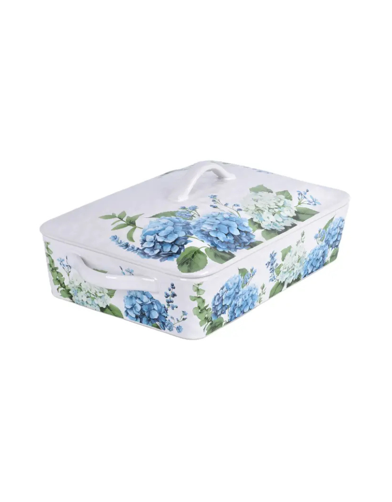 Hydrangea Stoneware Baker with Lid